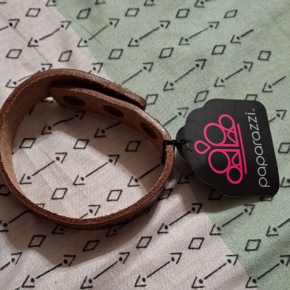 Paparazzi Tan Leather Wrap Bracelet